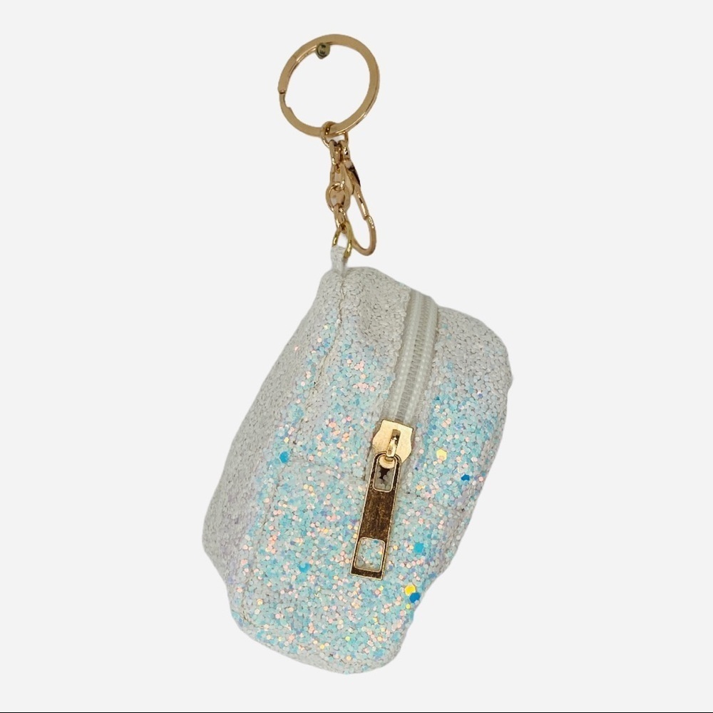 GLITTER UNICORN MINI BACKPACK COIN PURSE CHARM KEYCHAIN‎ IN WHITE - Picture 4 of 5